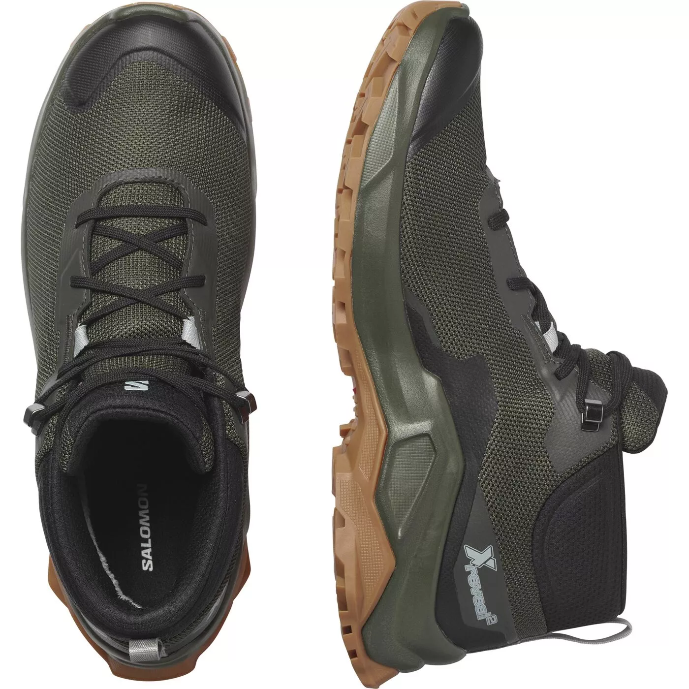 Herren hochhackige Schuhe SALOMON X REVEAL CHUKKA CSWP 2 PEAT BLACK L41763000