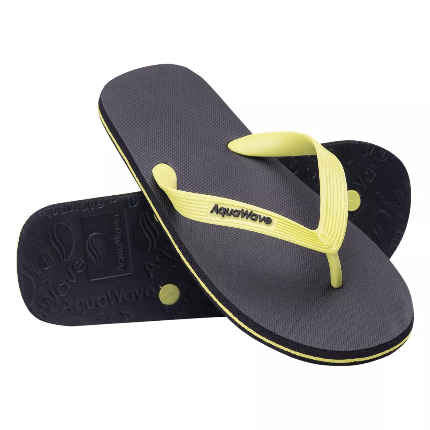Black and yellow flip flops shop