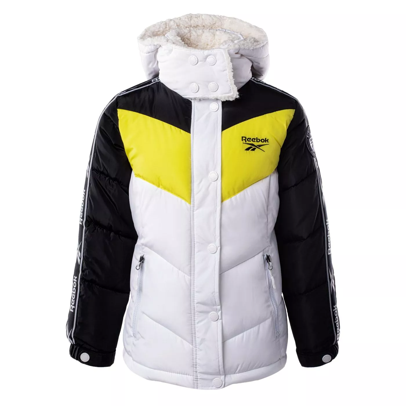 Kinder isolierte Jacke REEBOK PU COATED WR JACKET GIRLS POLY WOVEN 600MM O3RB949MS 01W WHITE