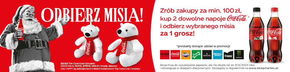 Misie coca-cola - odbierz misia za zakupy w sklepie stacjonarnym
